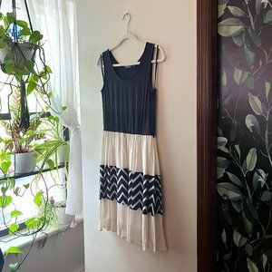 Modcloth Doe & Rae Navy / White Sleveless Nautical Dress, Medium